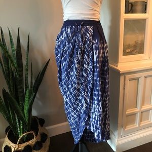 Thakoon Addition Blue and white tie dye silk skirt